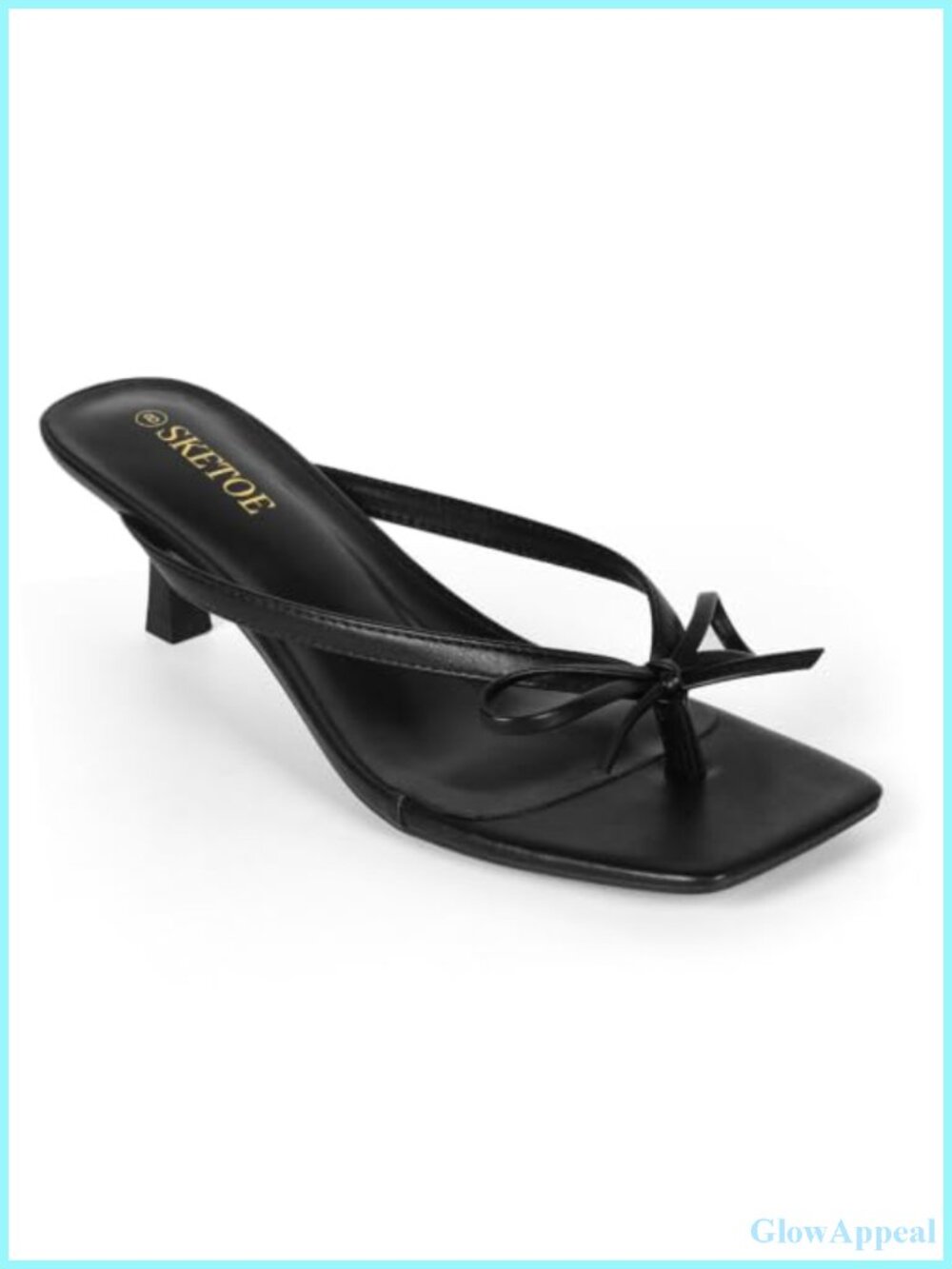 2-inch Kitten Heel Flip Flop Bow Sandals